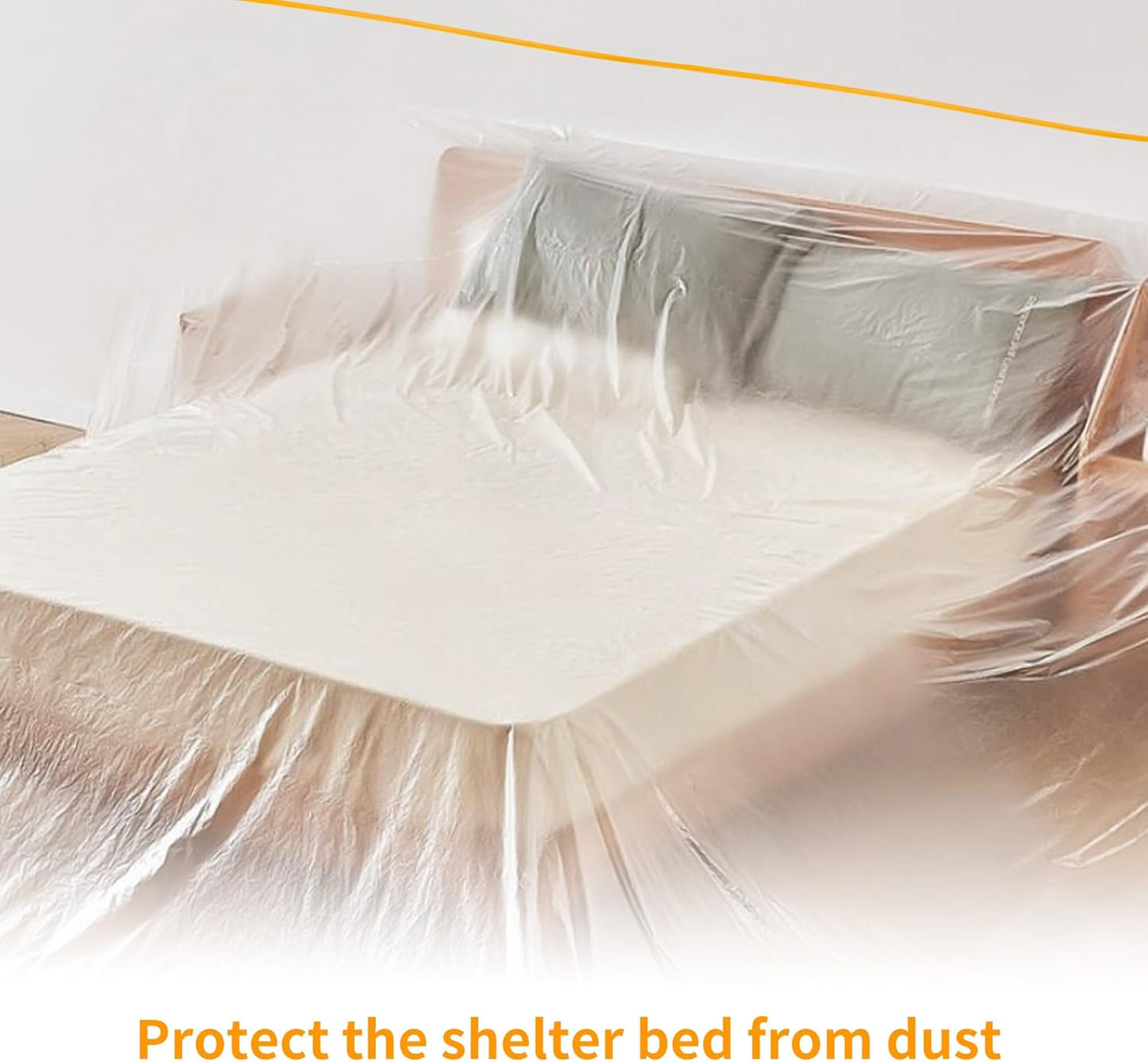 Pre-Taped Masking Film 3 Pack Each 118in x 65 feet Rolls, Tape and Drape, Painters Plastic Sheeting Drop Cloth for Automotive Painting Covering, House Decoration Furniture Floor Dustproof Cover