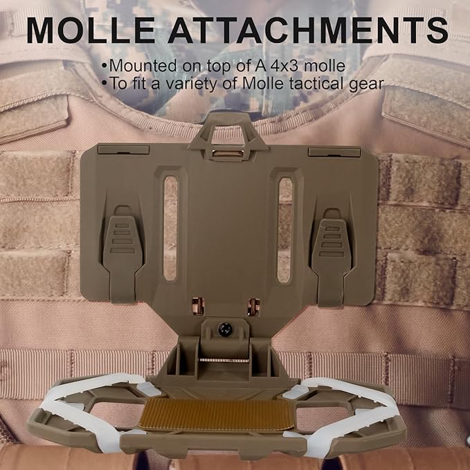 Plate Carrier Accessories Tactical Gear Molle Vest Phone Chest Mount Holder Agilite - Fits Screen Size 4.7"-6.7"(Coyote Brown)