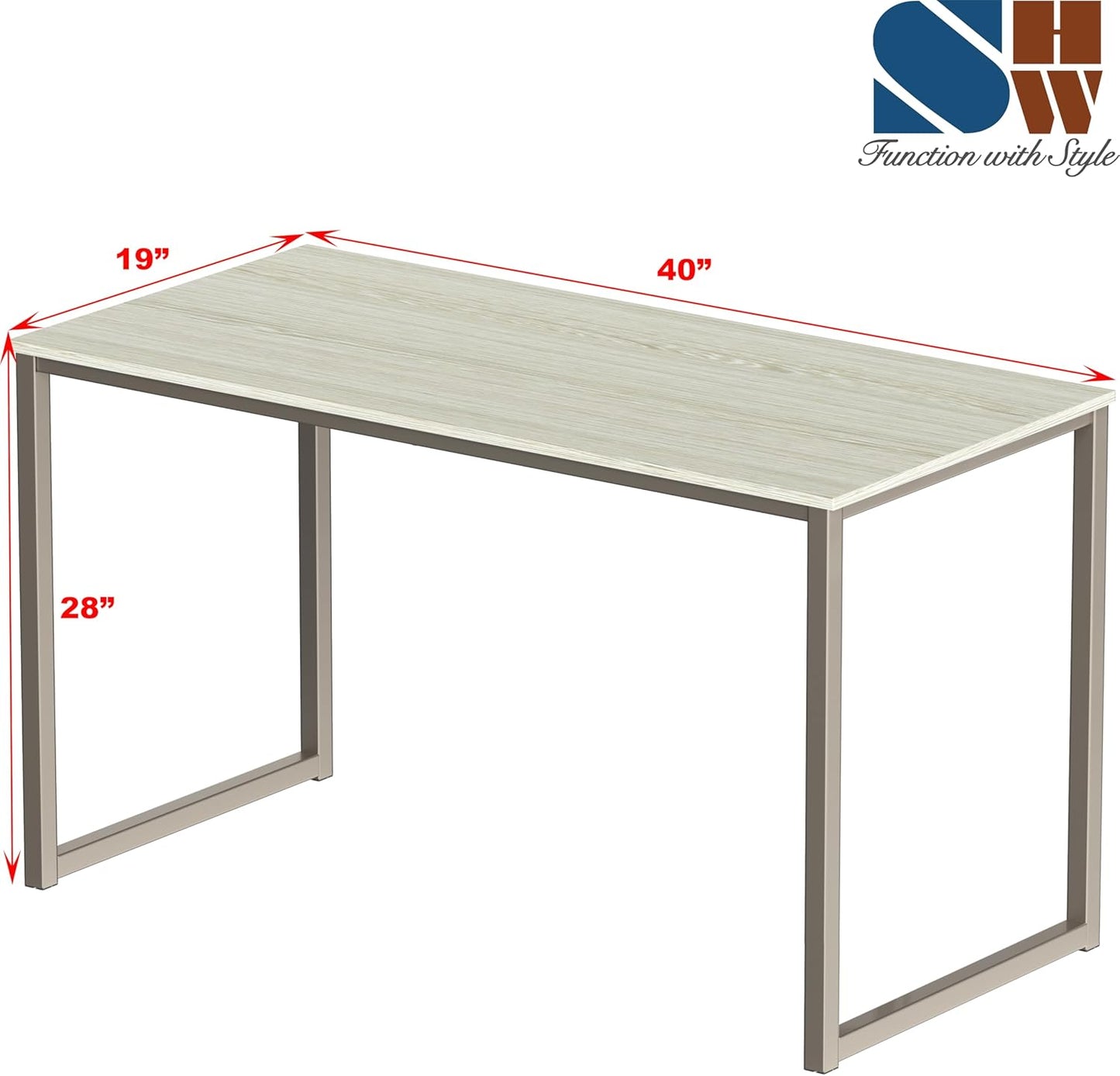 SHW Mission 40-Inch Home Office Computer Desk, Maple