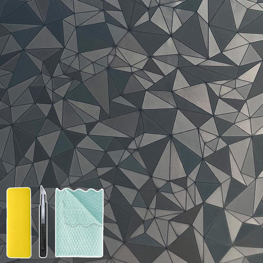 Niviy Blackout Window Privacy Film with Installation Tools Static Cling 100% Light Blocking Room Darkening, Heat Control Removable Window Tint for Home, Black Out Window Cover 11.8" by 78.7"