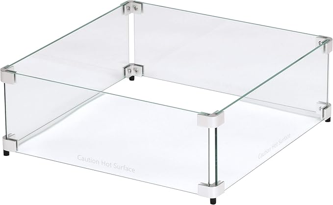 Celestial 17.5" x 17.5" x 6" Wind Guard, fits Celestial 12” Square Fire Pit Burner Pans for Gas Fire Pits