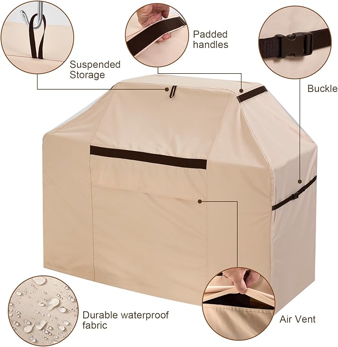 Outdoor BBQ Grill Cover 53''W x 25''D x 43''H Rip-Proof Waterproof Grill Covers for Patio