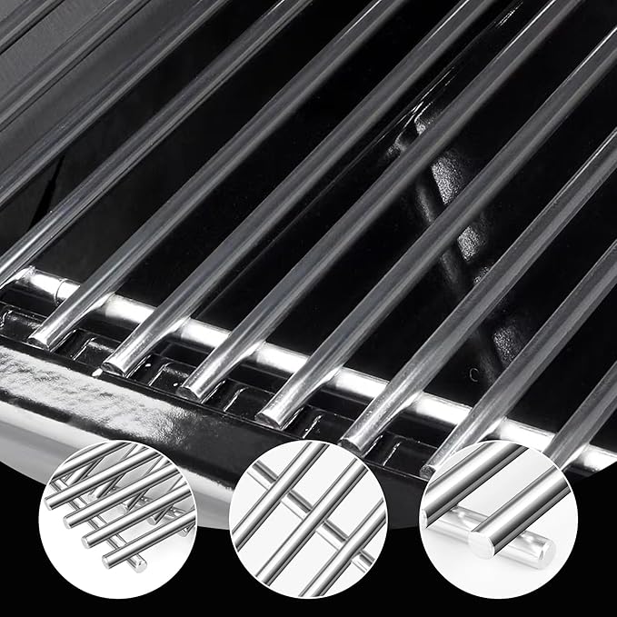 SUS304 7MM Stainless Steel Grill Grates for Ninja FlexFlame PG300 Series,XSKGRILLGRATE Upgrades Premium Grill Grates Durable,Easy to Clean,Heat Retaining,Upgrade for FlexFlame Grill Accessory,Set of 2