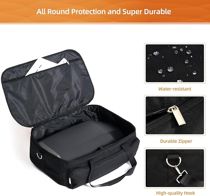 NOELIFE Carry Bag for Ooni Volt 12 Electric Pizza Oven - Portable Carrying Case with PE Foam Lining for Ooni Volt Accessories, Built-in Pockets, Suitable for Indoor & Outdoor Use (Bag Only)