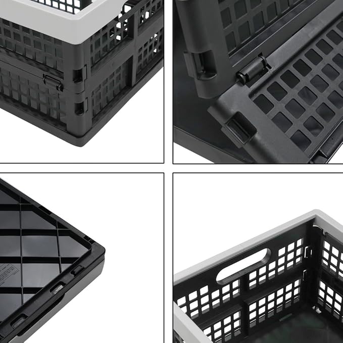 16-Liter Collapsible Storage Crates/Stackable Storage Container Basket, Set of 2