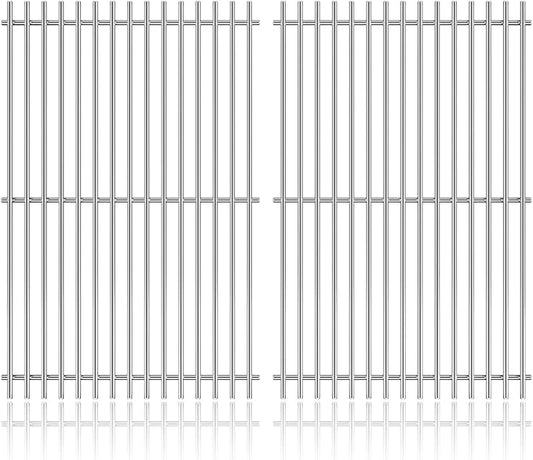 19.5" Solid Stainless Steel Cooking Grill Grates Replacement for Weber Genesis E and S Series 300 E310 E320 S310 S320 Gas Grills, Cooking Grate Grid for Weber 7524 7528, Set of 2