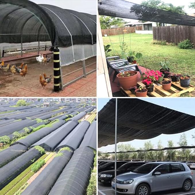 QLOFEI Shade Cloth for Garden, 90% Sunblock Neting Cover with Grommets, Sun Shade Cloth for Patio Kennel Chicken Coop Pergola Greenhouse Plants Cover Mesh Tarp, 12x16 FT