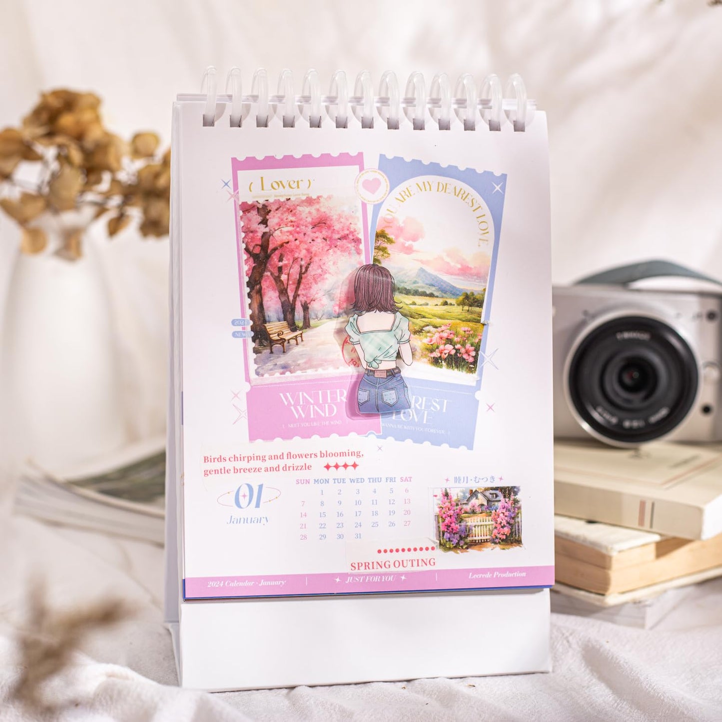 6 Rolls Seasonal Landscape Washi Tape Set, Nature-Inspired Stickers for Journaling, Scrapbooking, and DIY Crafts, with Decorative Clip