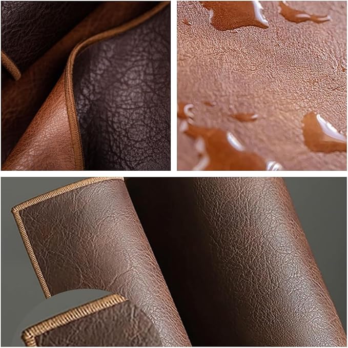 PU Leather Table Runner, 12x20 Inch Nightstand Cover，Waterproof & Heat Resistant Coffee Table Mat, Easy Wipe-Clean Vintage Tea Mat for Bedside or Living Room Decor