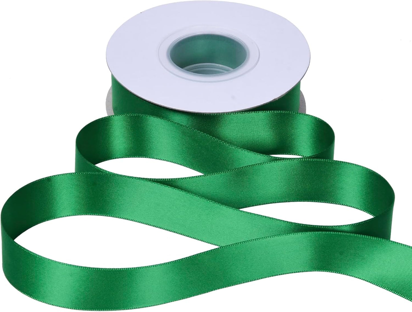 YAMA Green Double Faced Satin Ribbon, 1 Inch 25 Yards, Great for Crafts Bows Flower Bouquet Wedding Home Decor Gift Wrapping