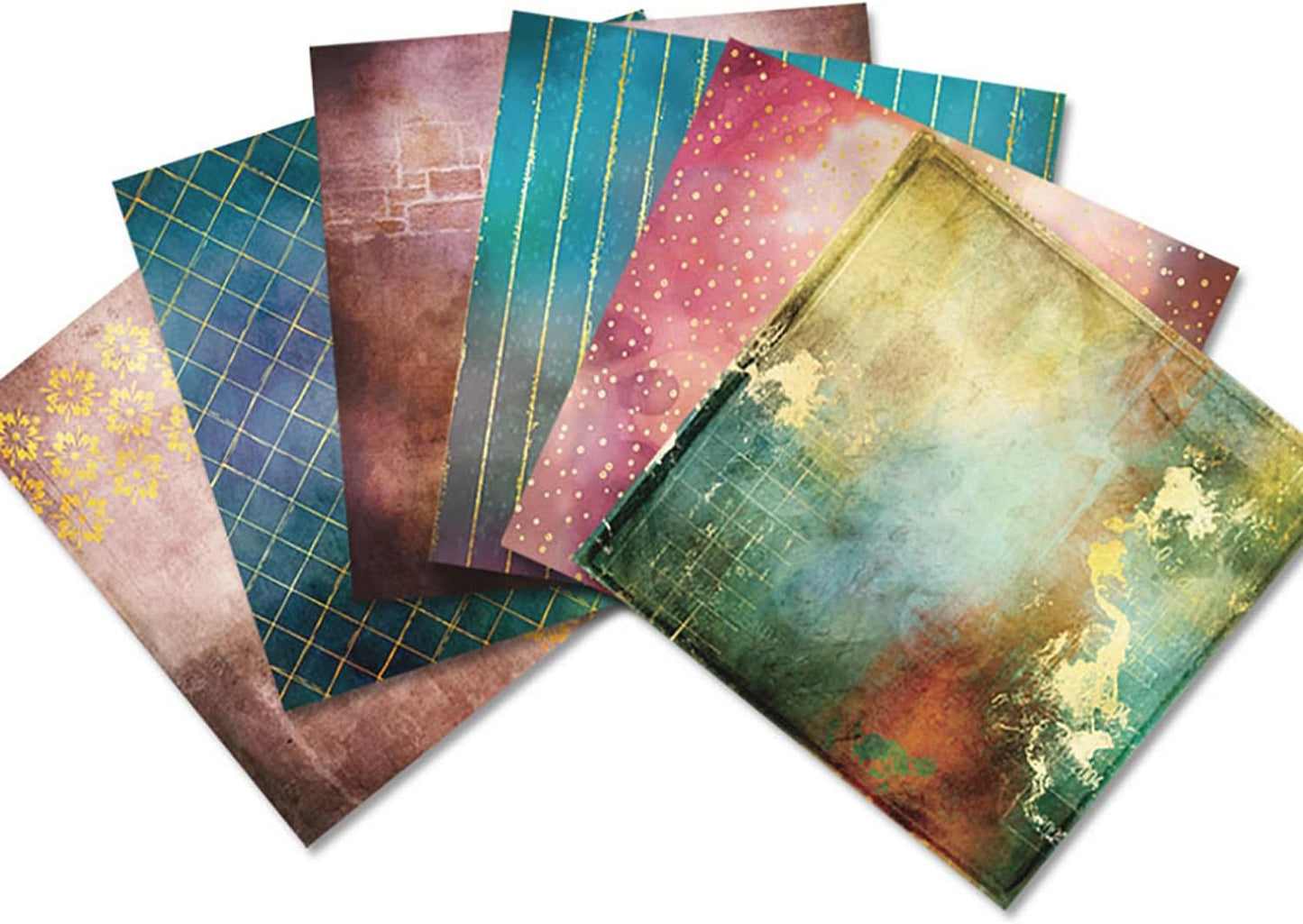 Scrapbook Paper Pad 12x12, Foil Floral Patterned Cardstock Paper Pads, Single-Sided Decopodge Paper, Vintage Decorative Craft Paper, Scrapbooking Junk Journal Gift Card Making Supplies - 24Sheet…