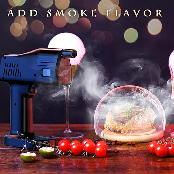 Smoking Gun for Cocktails and Food, Handheld, One Key Operation, 5000mAh Rechargeable Battery, with 1.4-inch Color Screen, for Wine, Drinks, Coffee, Bar, Party