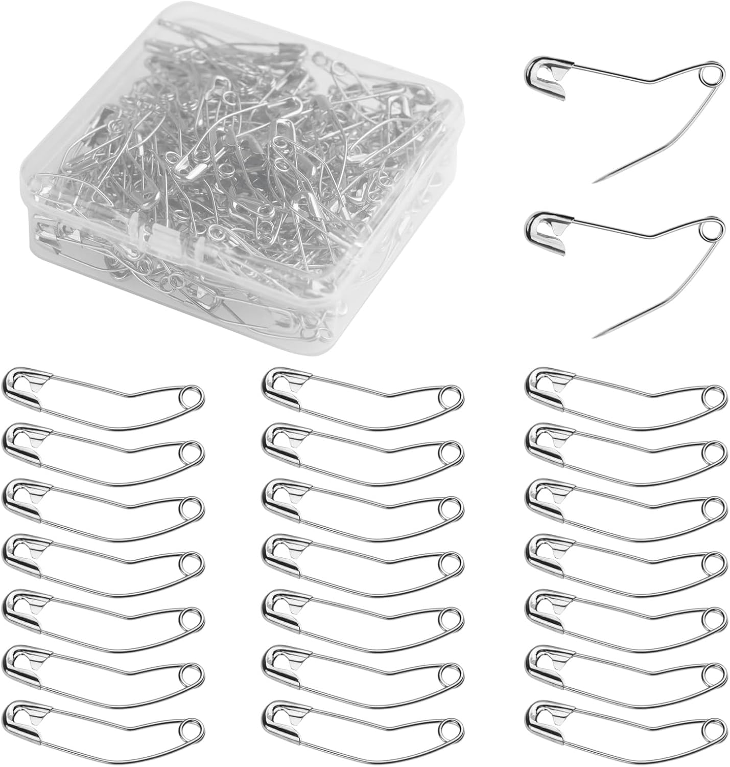 100 Pack Curved Safety Pins for Quilting Basting Pins 38mm/1.5inch Quilting Safety Pins Stainless Steel Quilting Pins