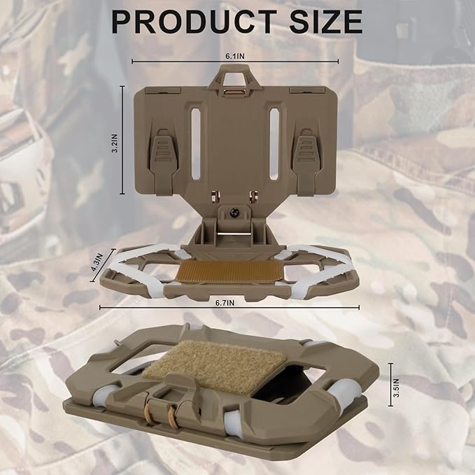 Plate Carrier Accessories Tactical Gear Molle Vest Phone Chest Mount Holder Agilite - Fits Screen Size 4.7"-6.7"(Coyote Brown)