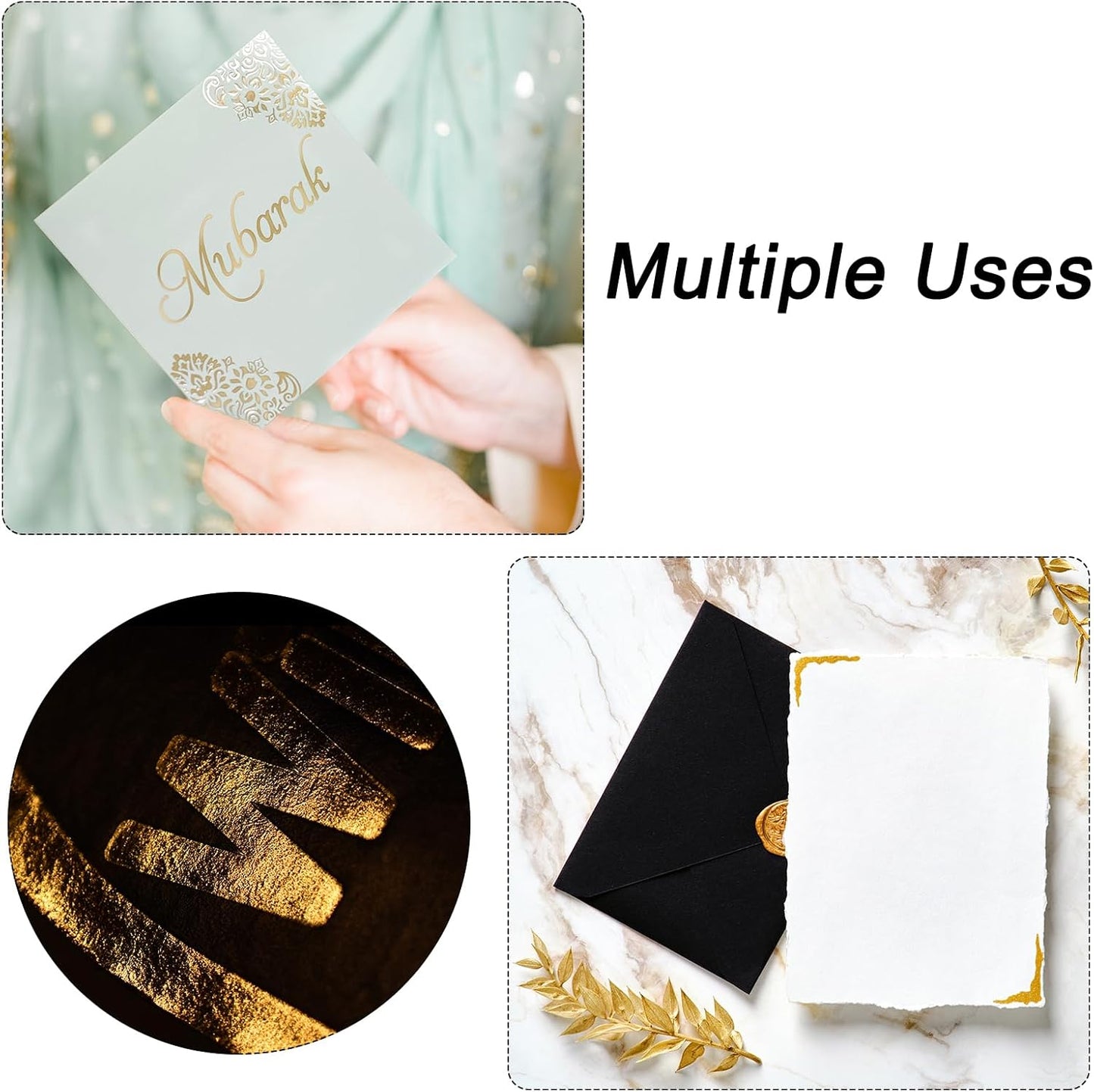 MECCANIXITY 50 Pack Toner Reactive Foil ,Deco Foil Transfer Sheets 8.5"x11" A4 Hot Foil Paper for Laser Printer Scrapbooking Heat Transfer DIY Craft,Rose Gold