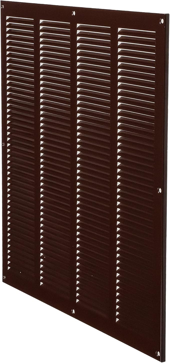 Repa Market Air Vent Cover 16x16 Inch (Outer Dimensions) Brown Galvanized Steel Louvered Grill Cover with Mesh Screen/Wall or Ceiling Vent/HVAC Register for Indoor and Outdoor Ventilation