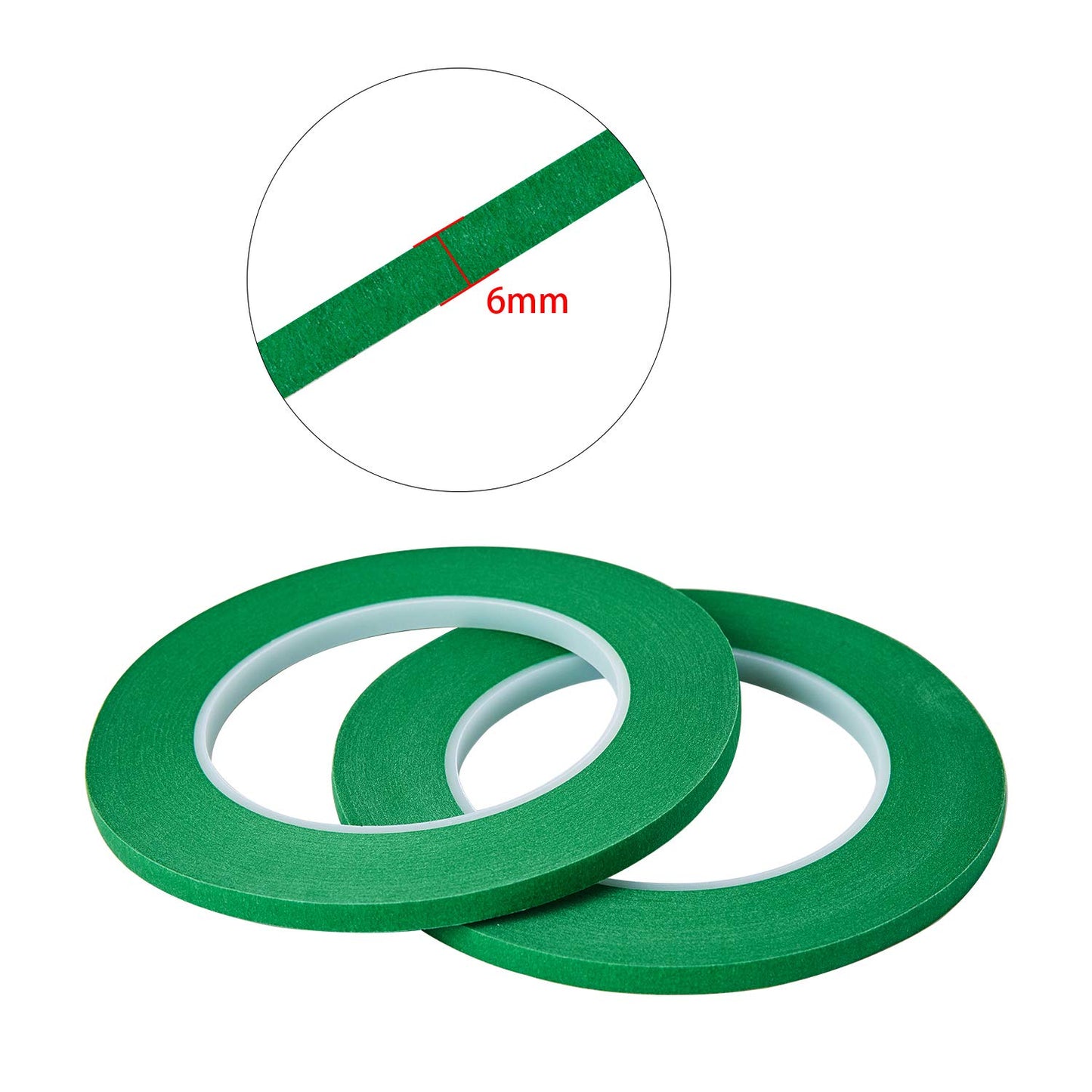 QDiShi 2 Pack 1/4" inch x 60yd Green Painters Tape Easy Removal Thin Narrow Finishing Masking Tape Painting Tape Wall Tape, No Residue and Good Adhesive (0.25 in 6MM)