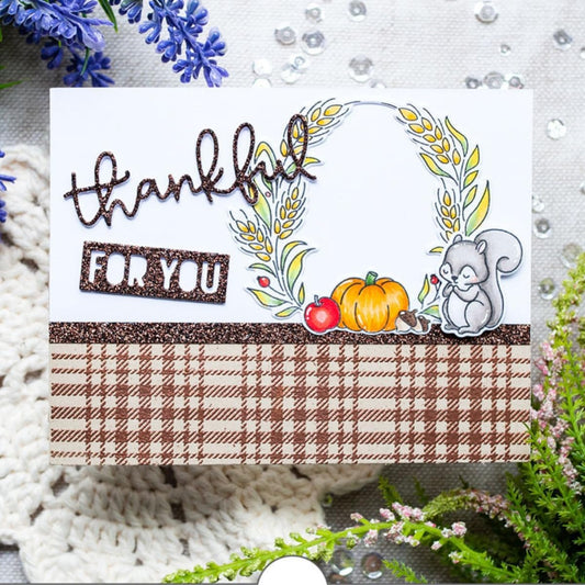 Metal Cutting Dies DIY Merry Christams Embossing Stencil Template Scrapbooking Card Making Mold Photo Album Arts Crafts Tools (Thankful Grateful for you-10.5x5.4cm)