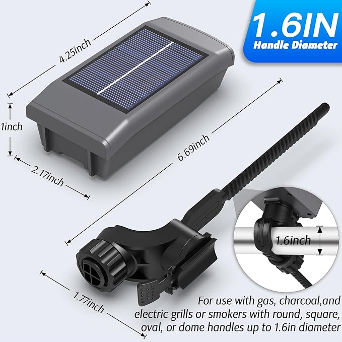 Solar Charging Barbecue Grill Light for Outdoor Grill, Automatic On/Off BBQ Light for Blackstone Griddle Accessories, Grill Accessories for Blackstone Grill, Perfect BBQ Gift for Men Women Him Her