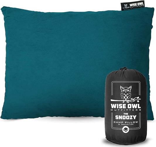Wise Owl Outfitters Camping Pillow – Memory Foam Travel Pillow for Airplane Sleeping, Hiking, Backpacking & Outdoor Use - Small & Portable for Adults, Car, Camp & Tent