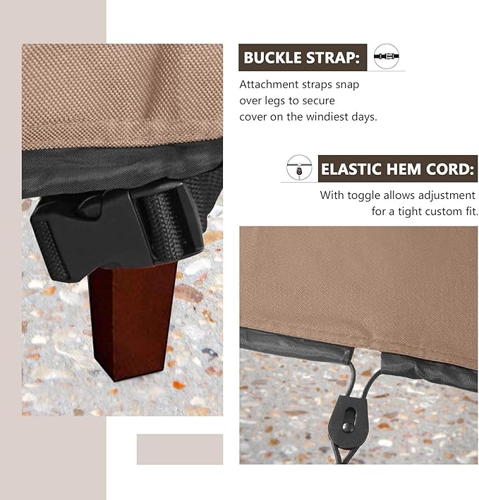 ULTCOVER Patio Fire Pit Table Cover Round 44 inch Outdoor Waterproof Fire Bowl Cover