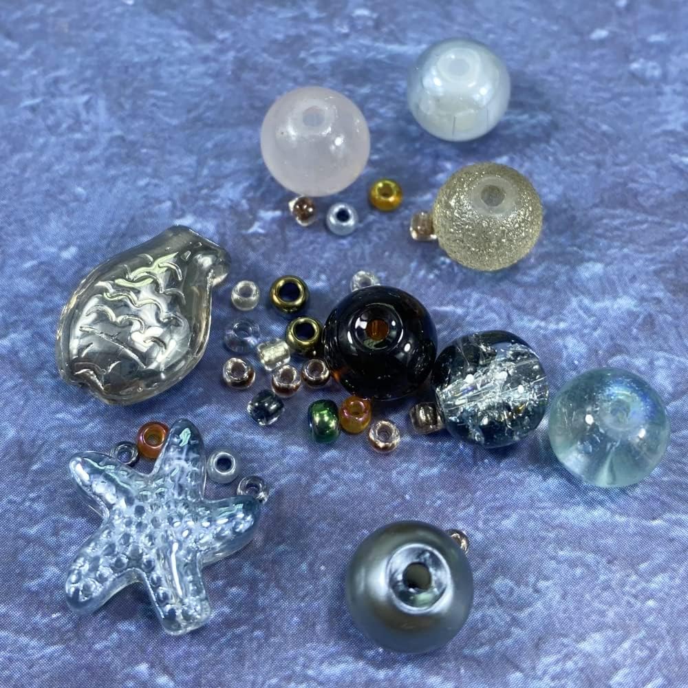 Assorted Glass Resin Beads Multi Size Colors Smooth Cracked Gravel Millet Spacer Beads for Bracelets Necklace Earring DIY Jewelry Making Craft(Smoke Gray Series)