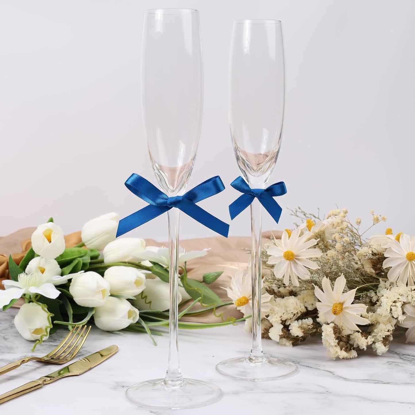 LaRibbons 3/8 Inch 50 Yard Double Faced Satin Ribbon,Royal Blue Small Satin Craft Fabric Ribbon for Gift Wrapping Floral Bouquets Wedding Party Decoration