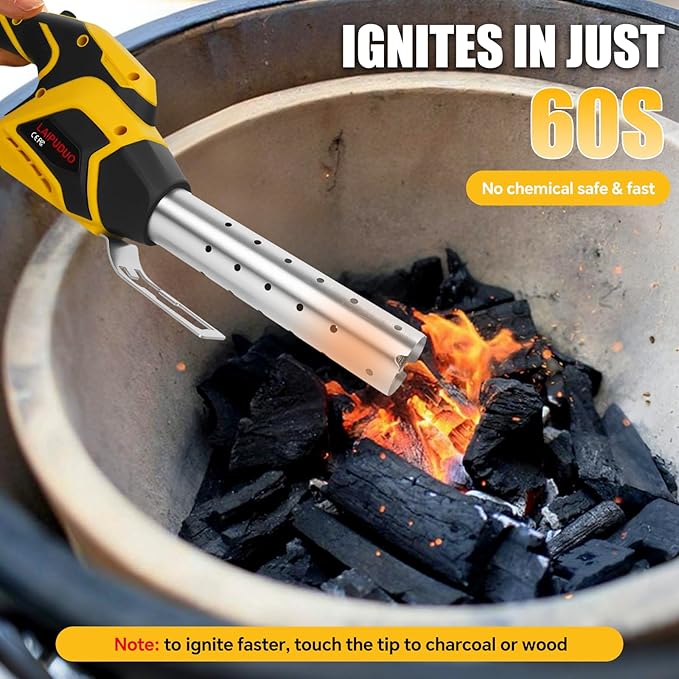 Cordless Electric Fire Starter for Dewalt 20V Battery, Charcoal Starter and Lighter, 400W Motor 1470℉ Maximum for Grill, BBQ, Wood Burning Fireplaces & Camping(No Battery)