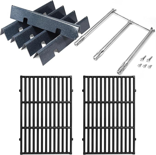 Hiorucet Grill Parts for Weber Spirit and Spirit II 300 Series, Fits E310 E320 E330 S310 S320 S330 SP310 SP320 SP330 GS4, 7638 Grill Grates 7636 Flavorizer Bars 69787 Grill Burners for Weber Spirit