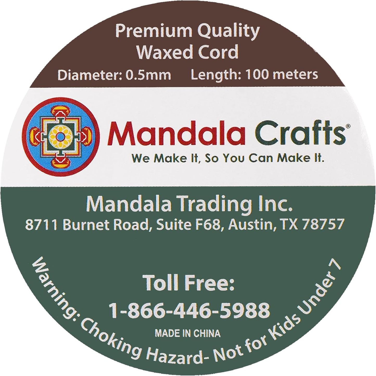 Mandala Crafts 0.5mm 109 Yards Turquoise Cotton Waxed Cord for Jewelry Making Bracelet Cord Waxed String - Beading String Thread Jewelry Cords for Necklaces String