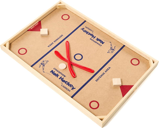 Carrom Champion Nok Hockey Game (Standard Size) — Wooden Board Games for Adults & Children — Indoor and Outdoor Games for Family — Sports Board Games