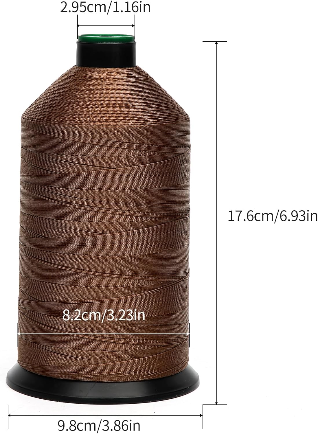 Extra Strong Bonded Nylon Thread #92 Tex90 – 16 OZ, 4200yds, Versatile Stitching Solution for Leather, Upholstery, Canvas Repair and More (Tawny Brown)