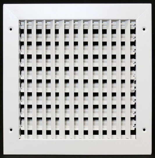 16" X 14" Adjustable AIR Supply Diffuser - HVAC Vent Cover Sidewall or Ceiling - Grille Register - High Airflow - White [Outer Dimensions: 17.75"w X 15.75"h]