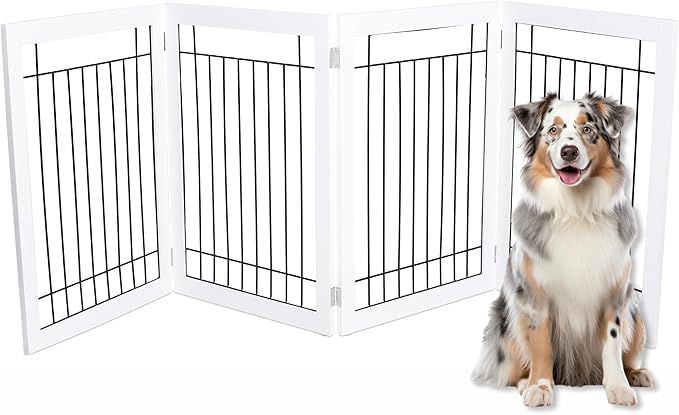 Internet's Best Traditional Wire Dog Gate - 4 Panel - 30" Tall - White