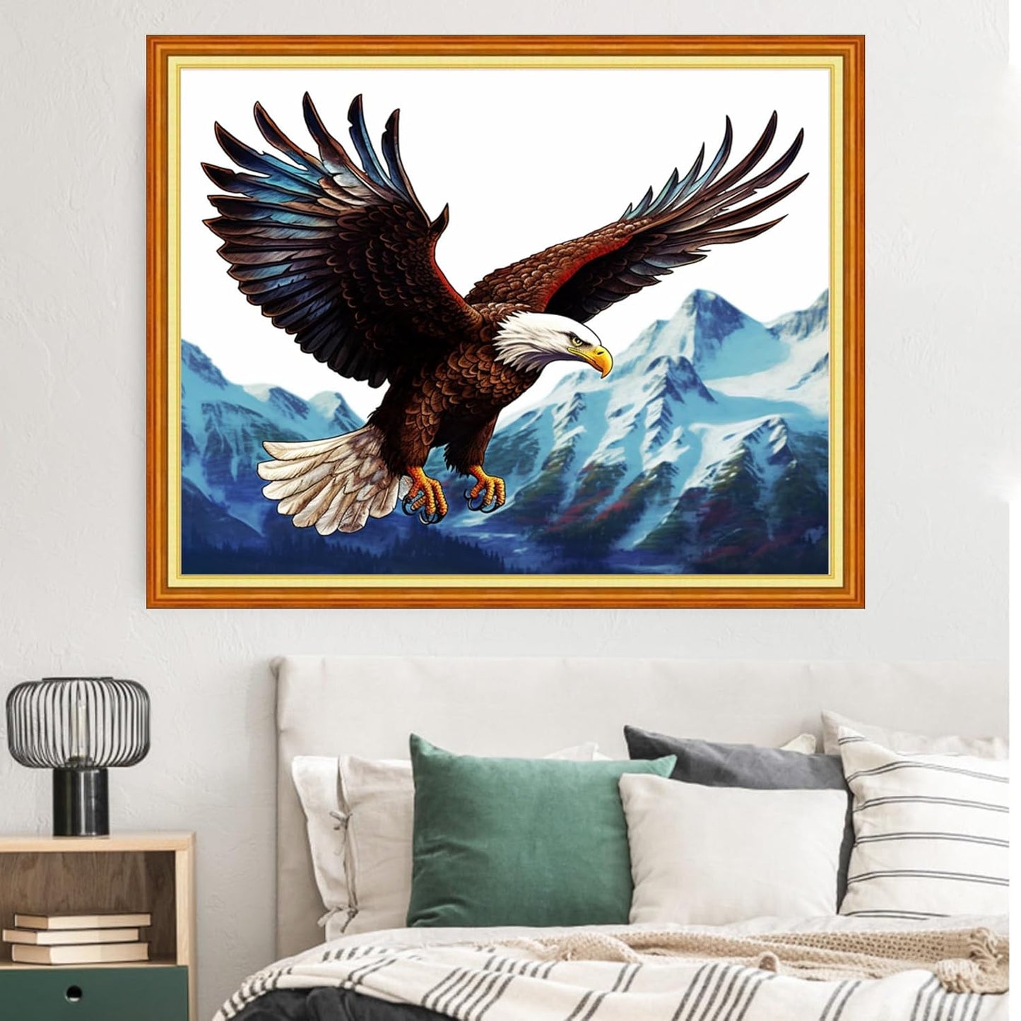 Dimxvean Stamped Cross Stitch Kits,Cross Stitch Kits for Adults Beginners,Embroidery Kits Full Range of Cross Stitch Stamped Kits Needlepoint Kits Cross Stitch Patterns-Eagle Mountain 16x20 inch