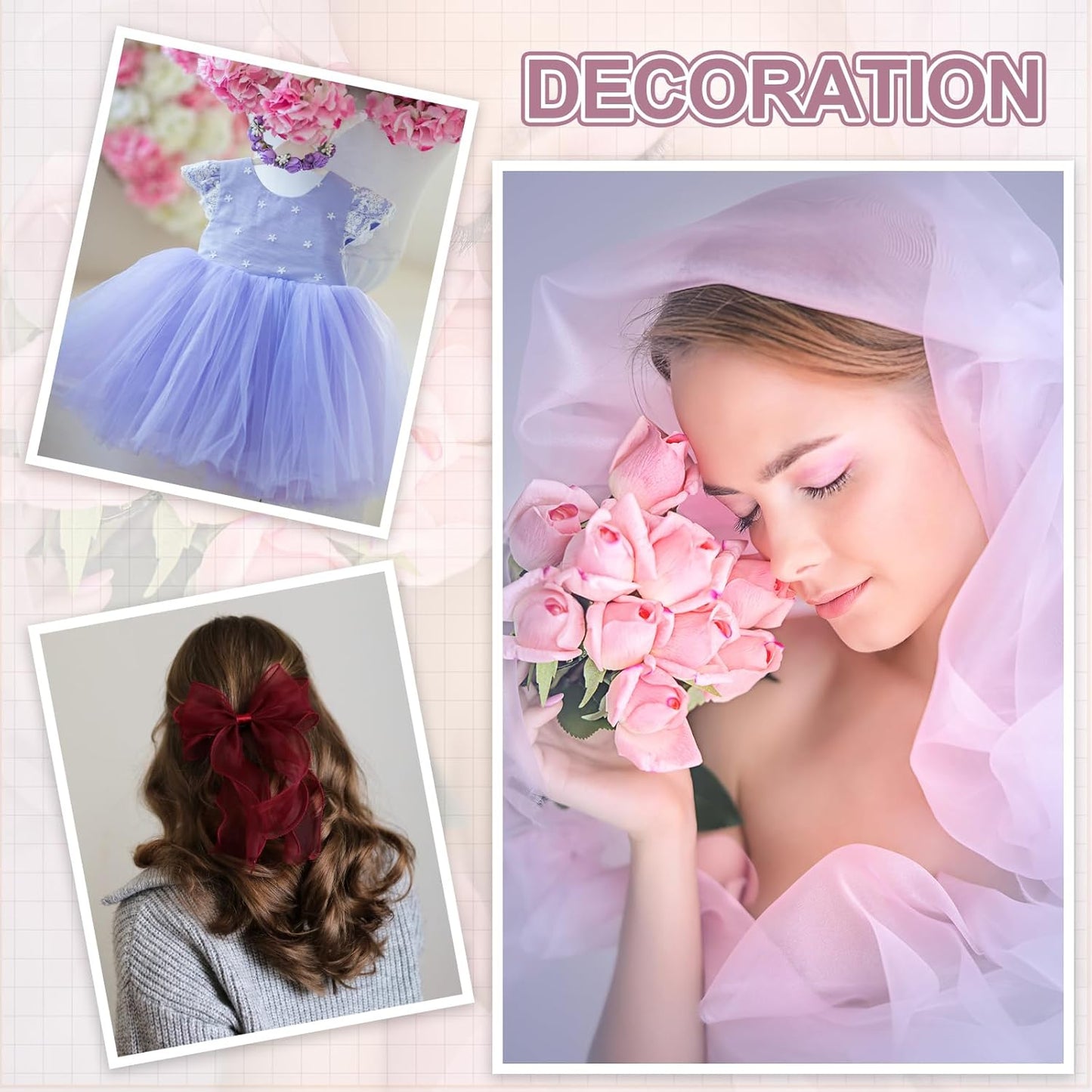 MECCANIXITY Iridescent Sheer Organza Fabric, 10 Yards x 59 Inches Solid Holographic Shiny Fabric Organza Cloth for Wedding, Curtains, Costume, Photo Background, Sapphire Blue