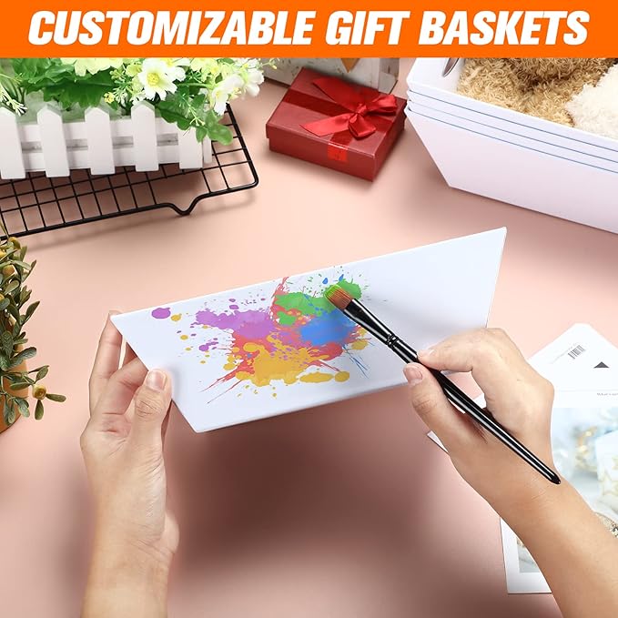 Amyhill 12 PCS Baskets for Gifts Empty Baskets Bulk with Handle Small Gift Bags for Christmas, Thanksgiving Wedding Birthday Party Wrapping Gift