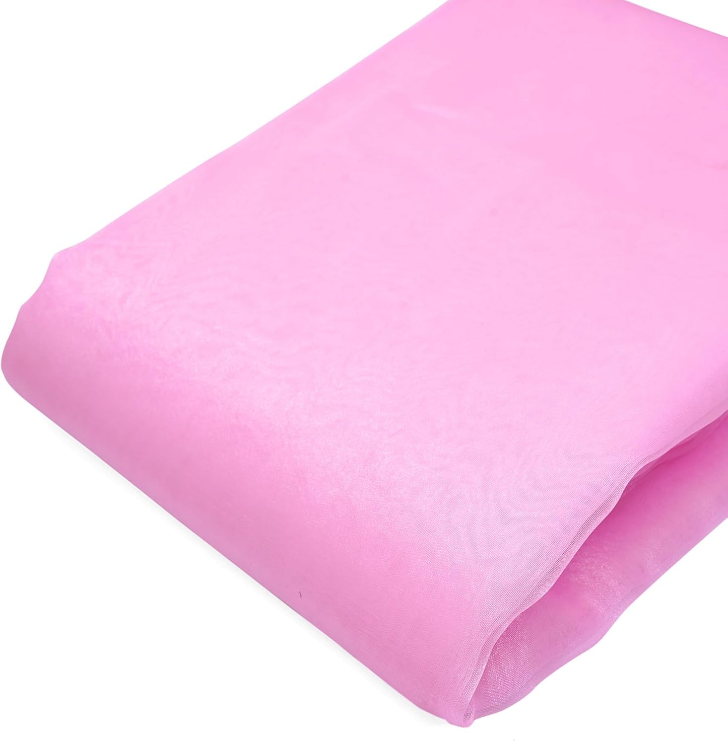 Organza Fabric 5 Yard Bridal Solid Sheer Organza Fabric Bolt for Wedding Dress, Fashion, Crafts, Decorations Silky Shiny Organza 44" - (5 Yard, Baby Pink)