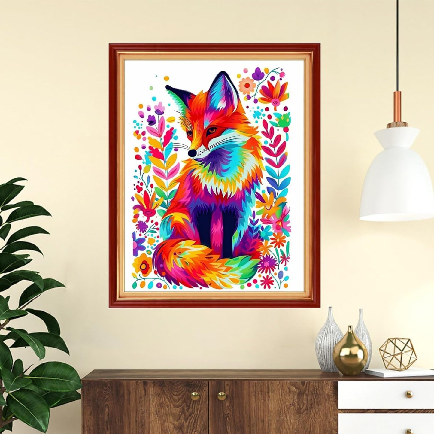 Funchey Stamped Cross Stitch Kits, DIY Cross Stitch Pattern for Adults Beginners Needlepoint Kits Embroidery Kit Arts and Crafts 11CT-Colorful Fox 16x20 inch