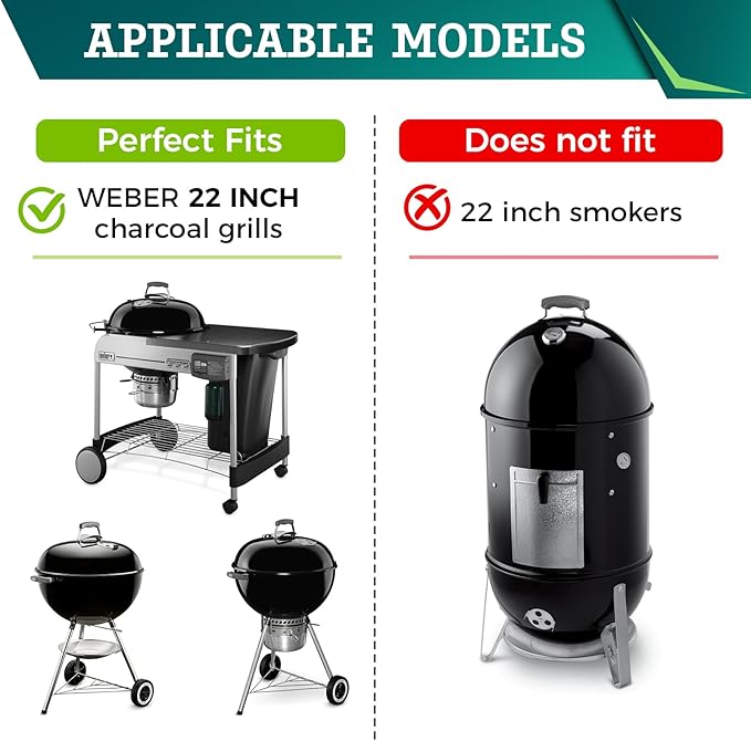 Hinged Cooking Grate for Weber 22 inch Charcoal Grill Stainless Steel Replacement Grate Compatible with One Touch Smokey Mountain Kettle Grill Parts with Handle