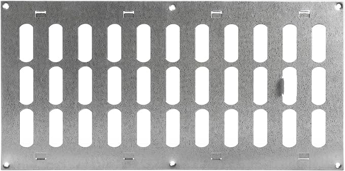 Repa Market 16" x 8" Inch (Outer Dimensions) Galvanized Adjustable Air Vent Cover - Galvanized Steel HVAC Air Vent Register - Heating, Cooling Toe Kick Vent Cover - Wall, Ceiling Intake Air Grille