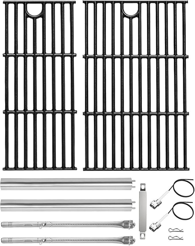 17" Grill Part Kit for Charbroil Performance 2 Burner 463630021 463660421 463655021 463630422 463655421,Grill Grates/Heat Plates/Burners/Adjustable Crossover/Tube/Ignition for Charbroil Grills