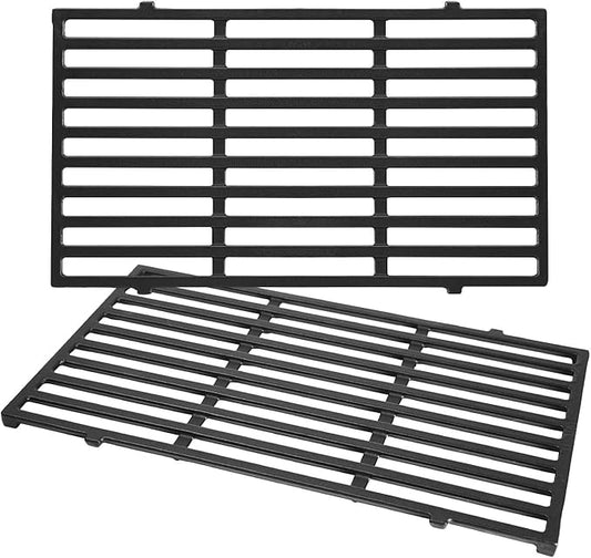 7637 Grill Grates Replacement Parts for Weber Spirit I & Spirit II 200 Series (Front-Mounted Control), Weber Spirit 2 Grill Parts, Cast Iron GS4 Grill Parts, 17.5 x 10.2 Inch, 2-Pack