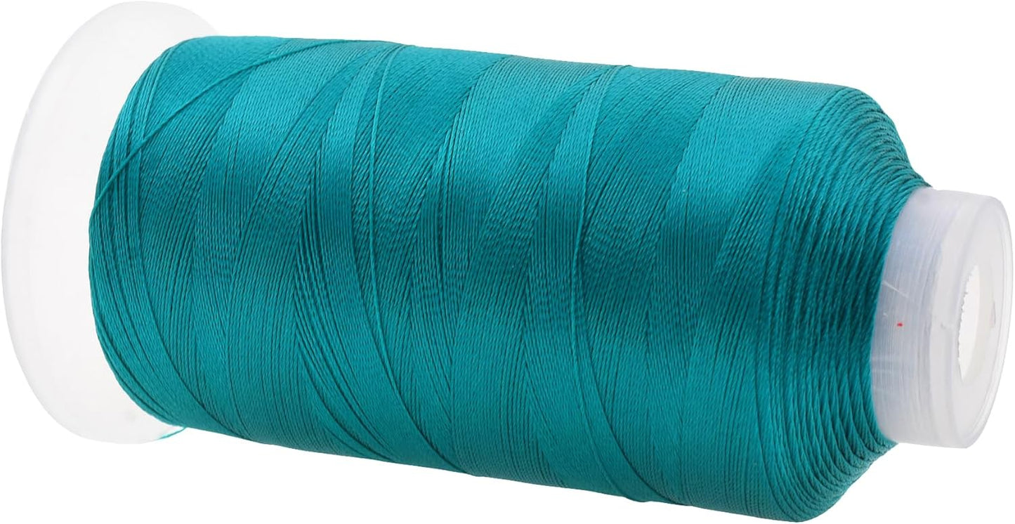 Mandala Crafts Teal Heavy Duty Thread -1500 Yds Tex 90 Thread for Sewing Drapery Jeans Leather Hair - Bonded Polyester Thread Outdoor Marine Upholstery Threads