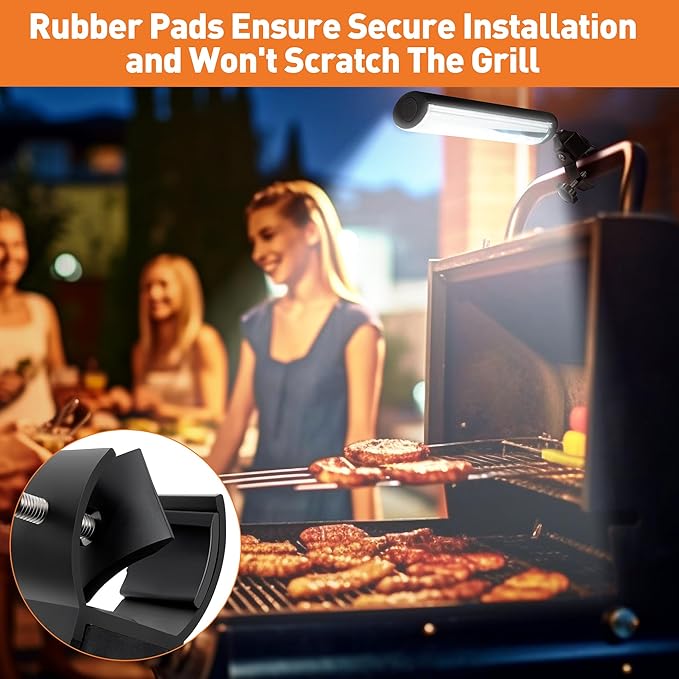 Meonum 1 Pack BBQ Grill Light Compatible with Blackstone Griddle for Outdoor Grill, Gifts for Men Dad Husband, Battery Operated Barbecue Lights with 360 Degrees Adjustable C Shape Clamp
