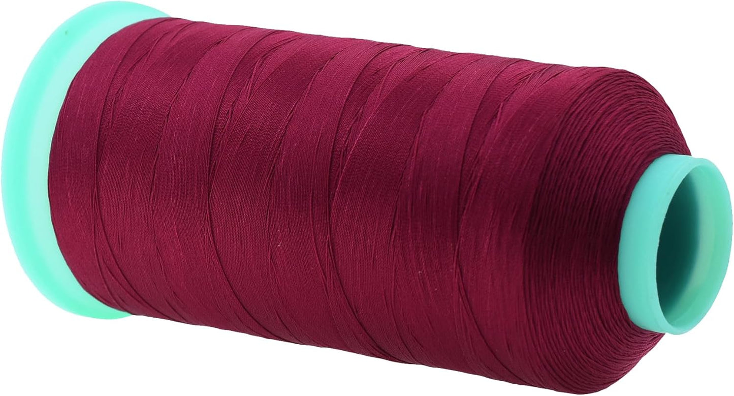 Mandala Crafts Bonded Nylon Thread Wine Heavy Duty Sewing Threads - 2843 YDs Size 46 210D T45 Tex 45 Thread for Leather Jeans Weaving Outdoor Marine Upholstery Threads