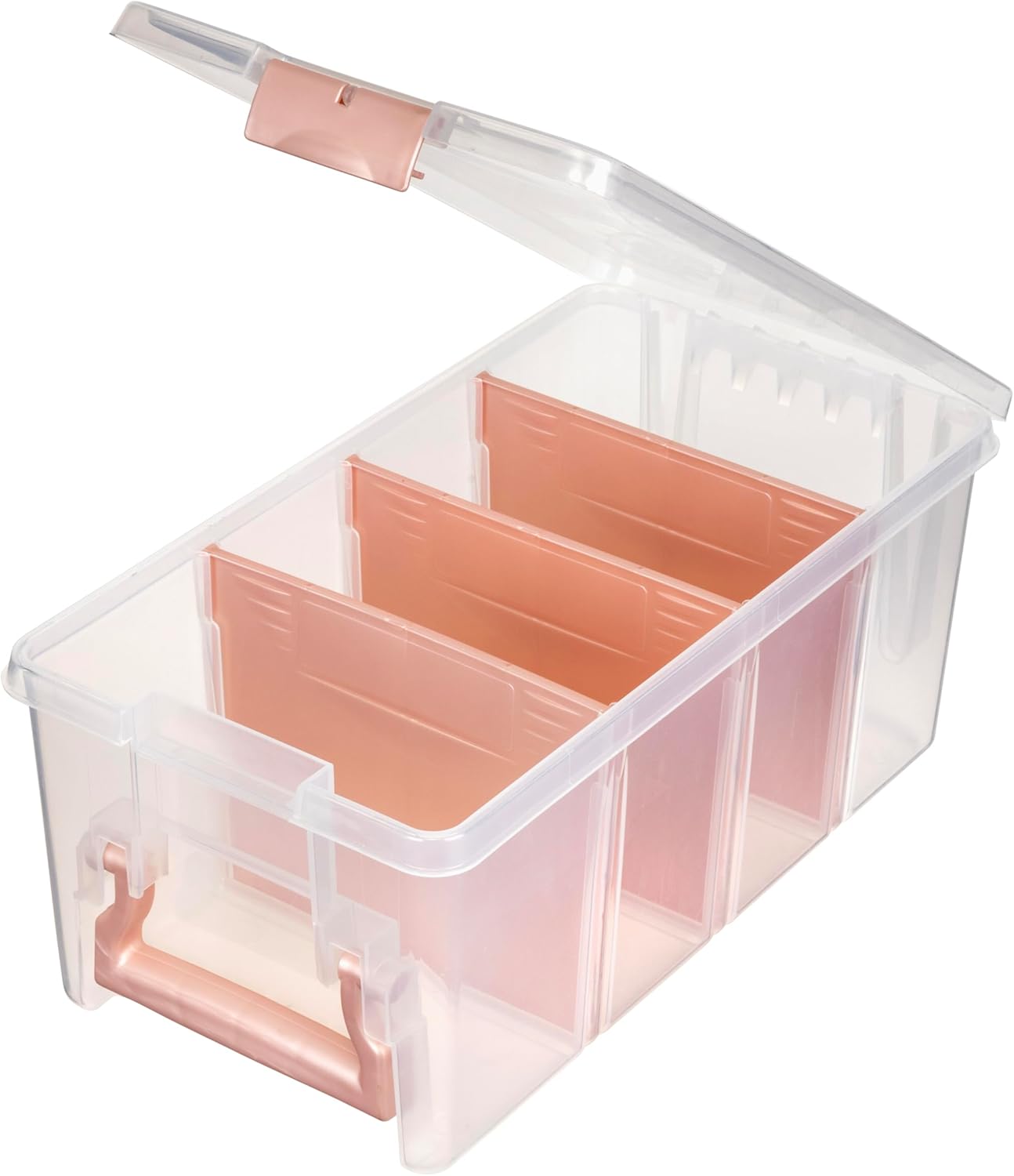 ArtBin Semi Satchel Portable Craft Organizer with 3 Dividers - Clear Plastic Storage Case for Art & Craft Supplies