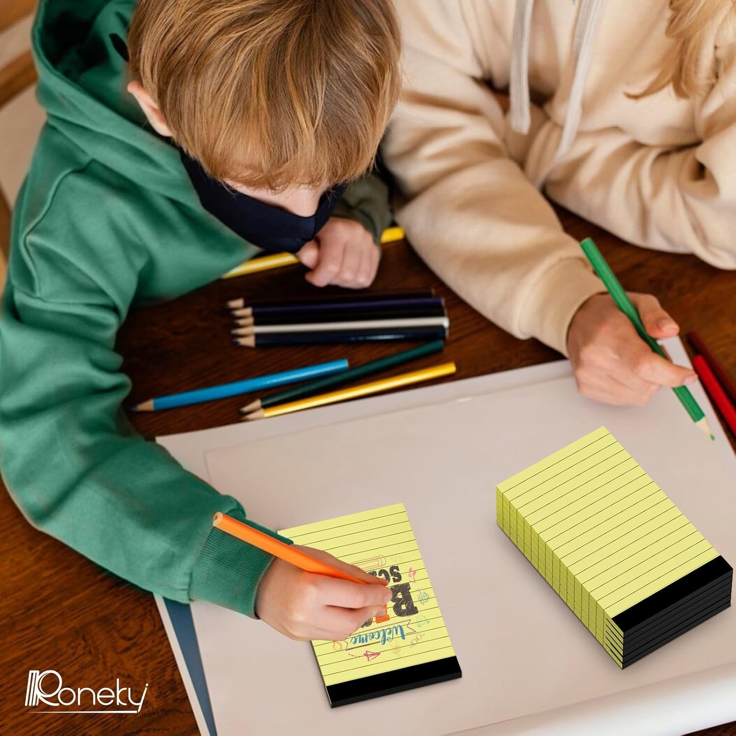 8 Pack Small Note Pads 3x5 In, College Ruled 3 x 5'' Notepads Server Note Pads, Micro Perforated Small Pocket Size Notebook Mini Writing Pads Memo Pads of Lined Paper Notepad Narrow Ruled Scratch Pads