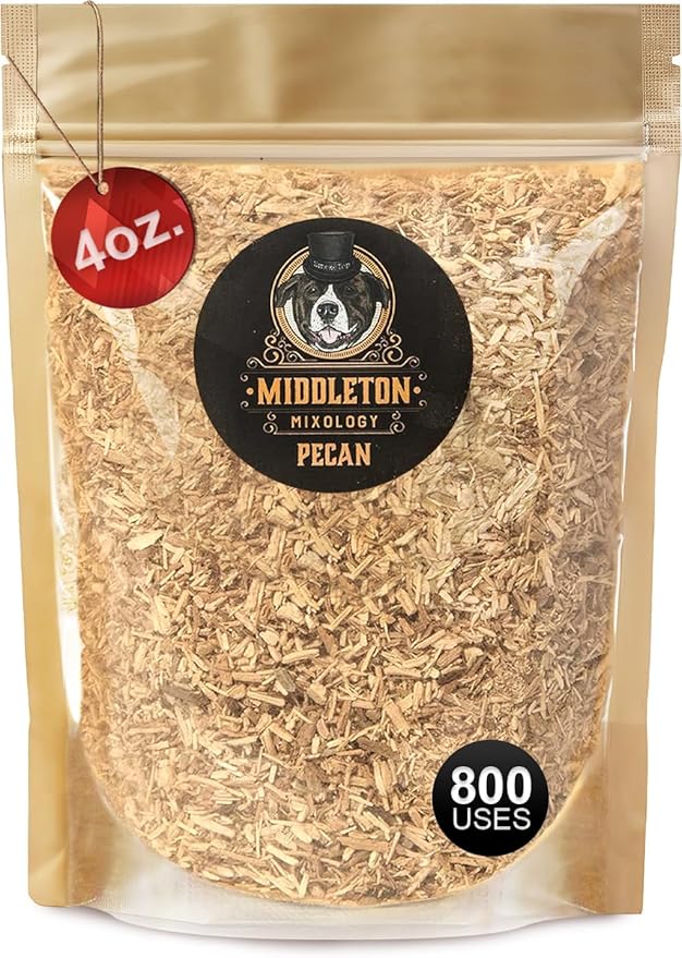 SmokeTop 4oz Bag - Cocktail Smoker Chips for Old Fashioned Cocktails, Whiskey, & Bourbon - by Middleton Mixology Made in The USA (800 uses) (Pecan)