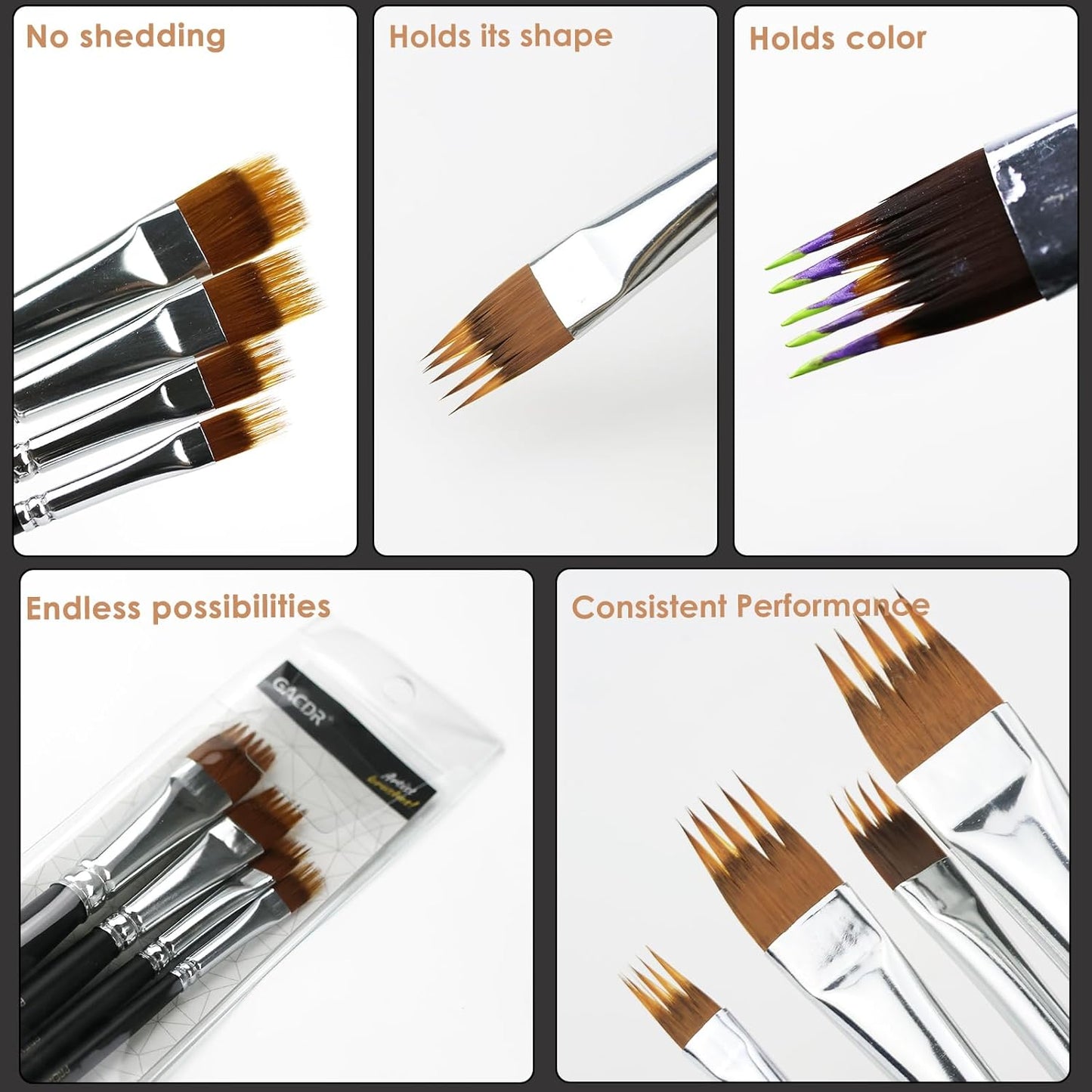 Paint Brush Comb Set - 4PCS Professional Grainer Brushes for Acrylic Painting, Oil & Watercolor - Texture Brushes for Artists & Beginners, Short Handle